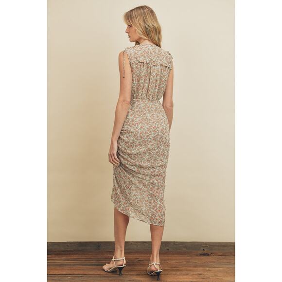 NWT Dress Forum Just in Time Ruched Midi Dress wild poppies size small - Picture 3 of 16